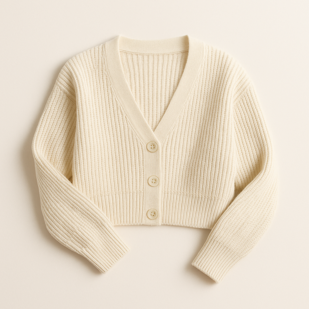 Elora – Cropped Knitted Cardigan