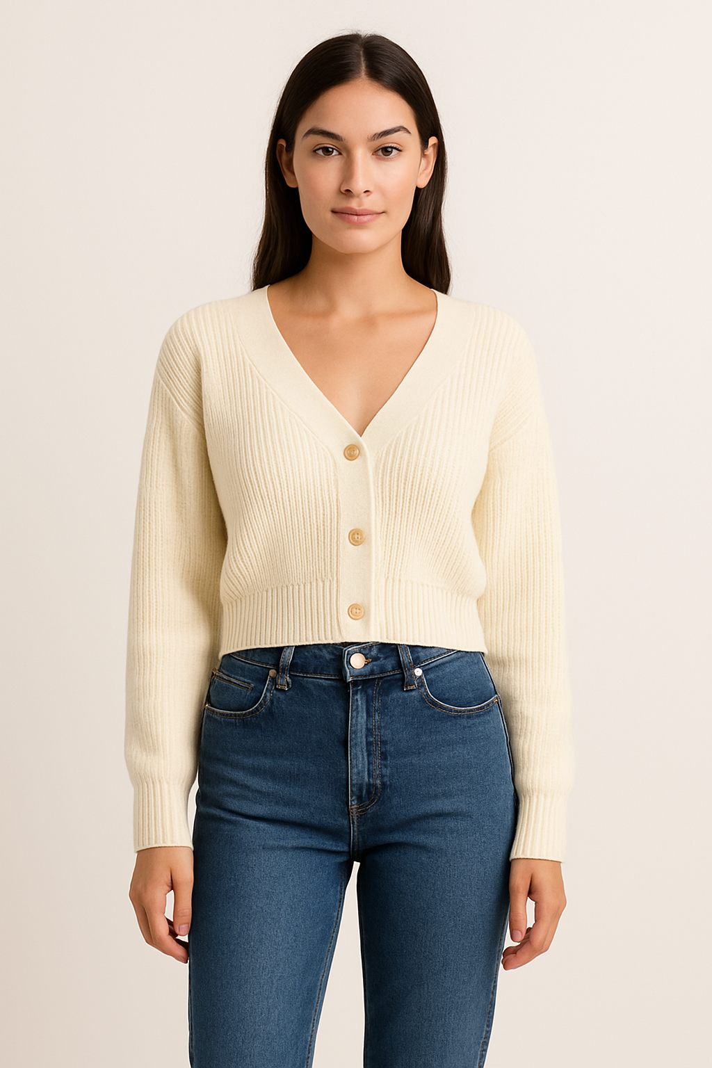 Elora – Cropped Knitted Cardigan