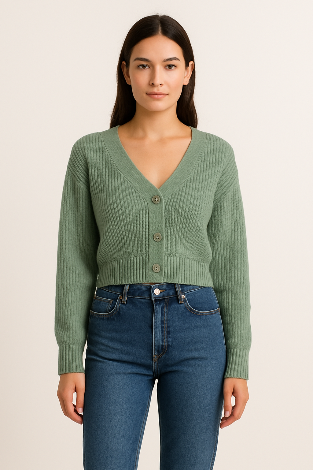 Elora – Cropped Knitted Cardigan